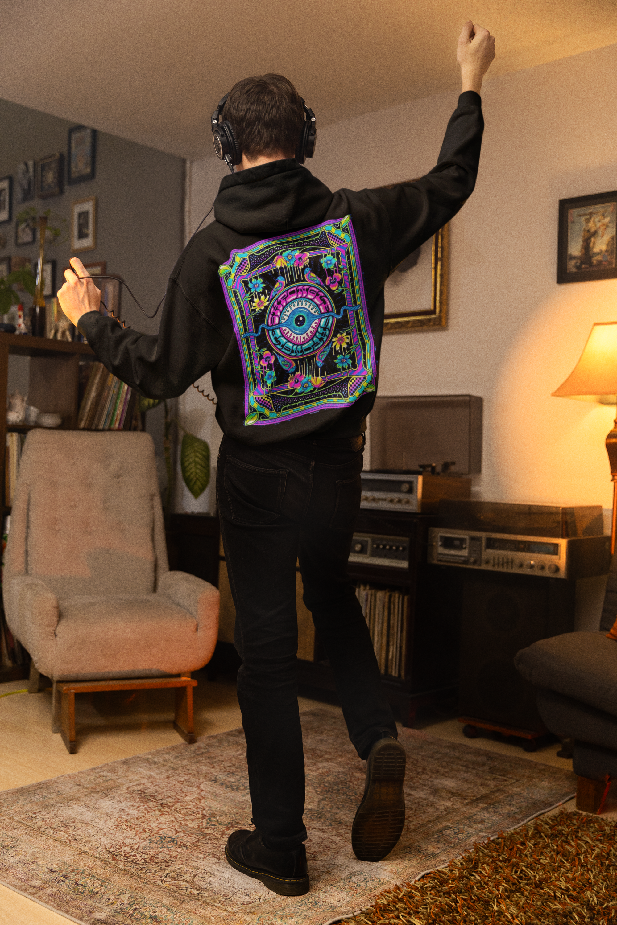 ACID EYE OVERSIZED HOODIE RAVEMANTHRA