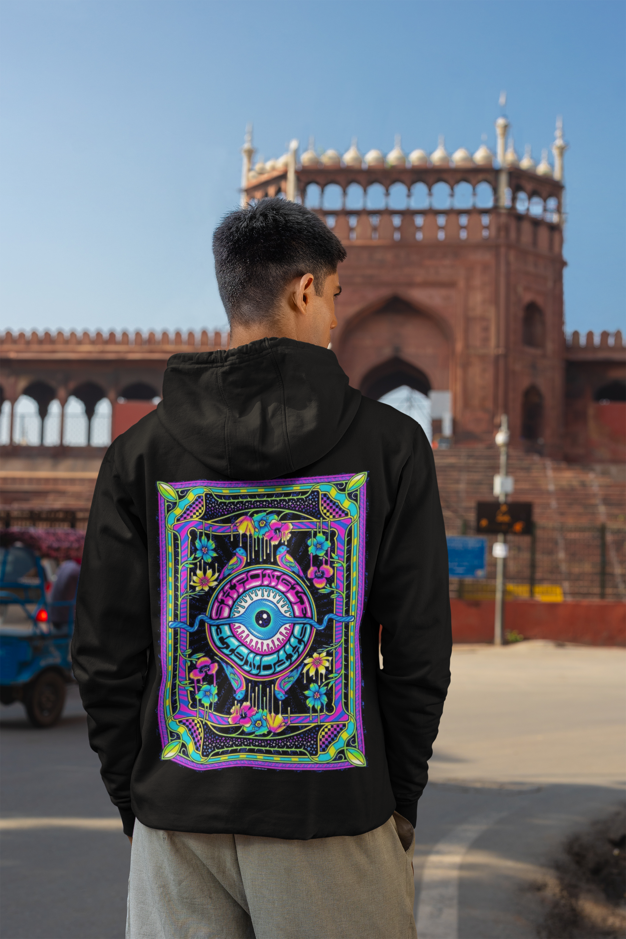 ACID EYE OVERSIZED HOODIE RAVEMANTHRA
