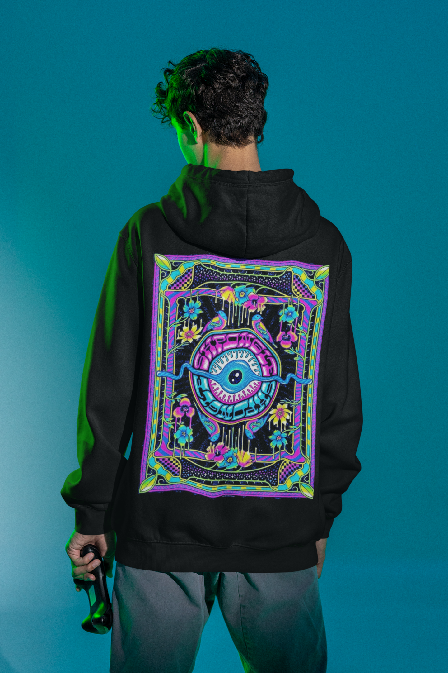 ACID EYE OVERSIZED HOODIE RAVEMANTHRA
