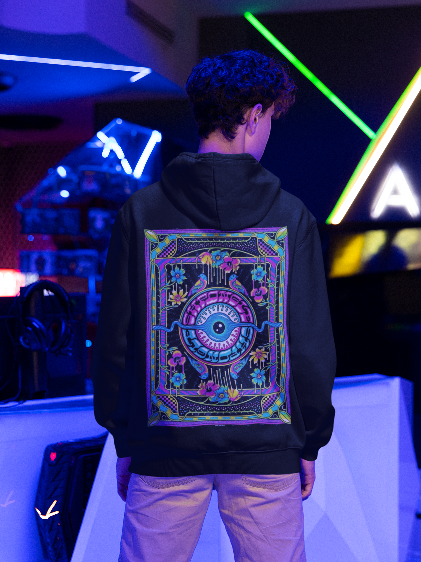 ACID EYE OVERSIZED HOODIE RAVEMANTHRA