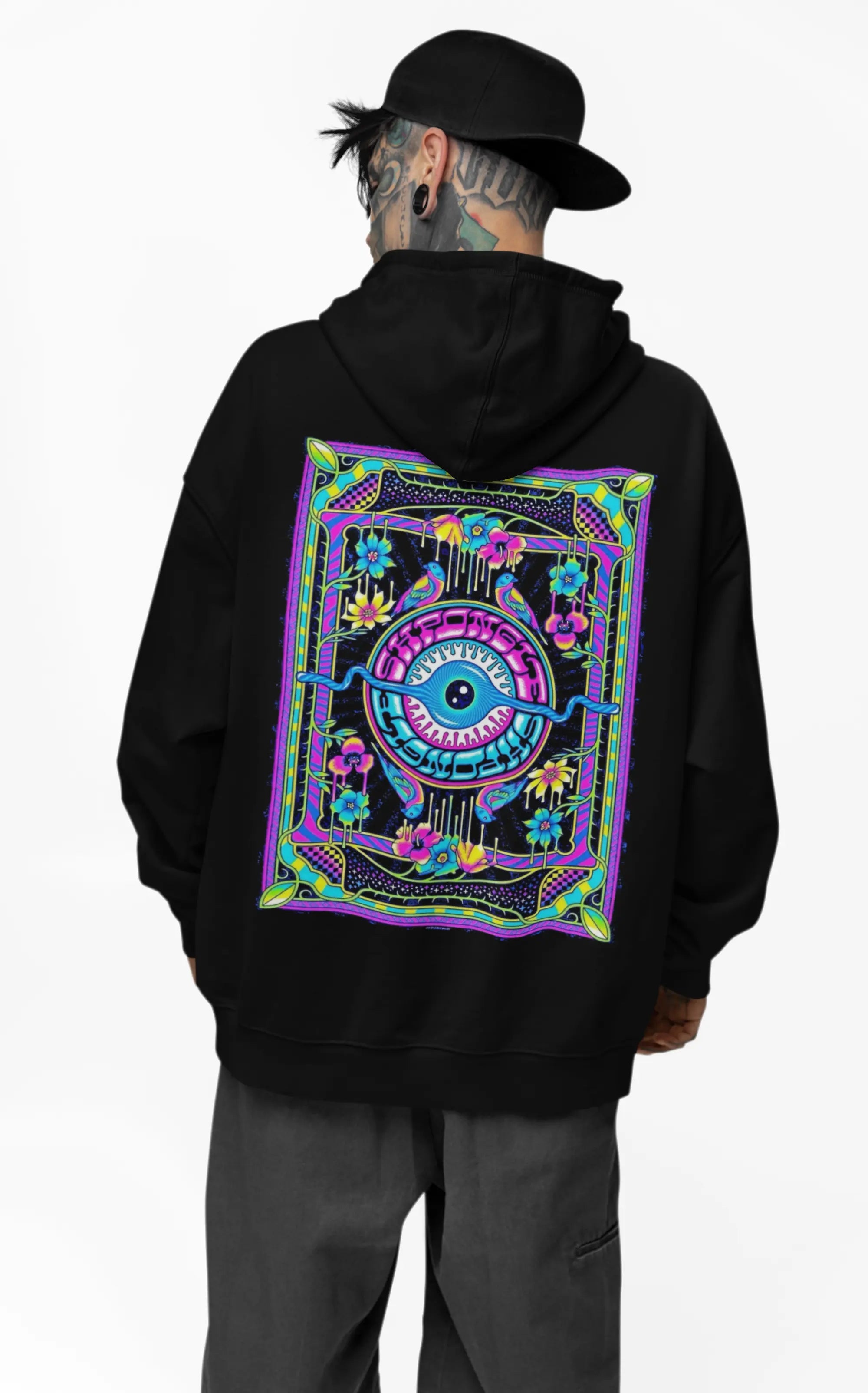 ACID EYE OVERSIZED HOODIE RAVEMANTHRA