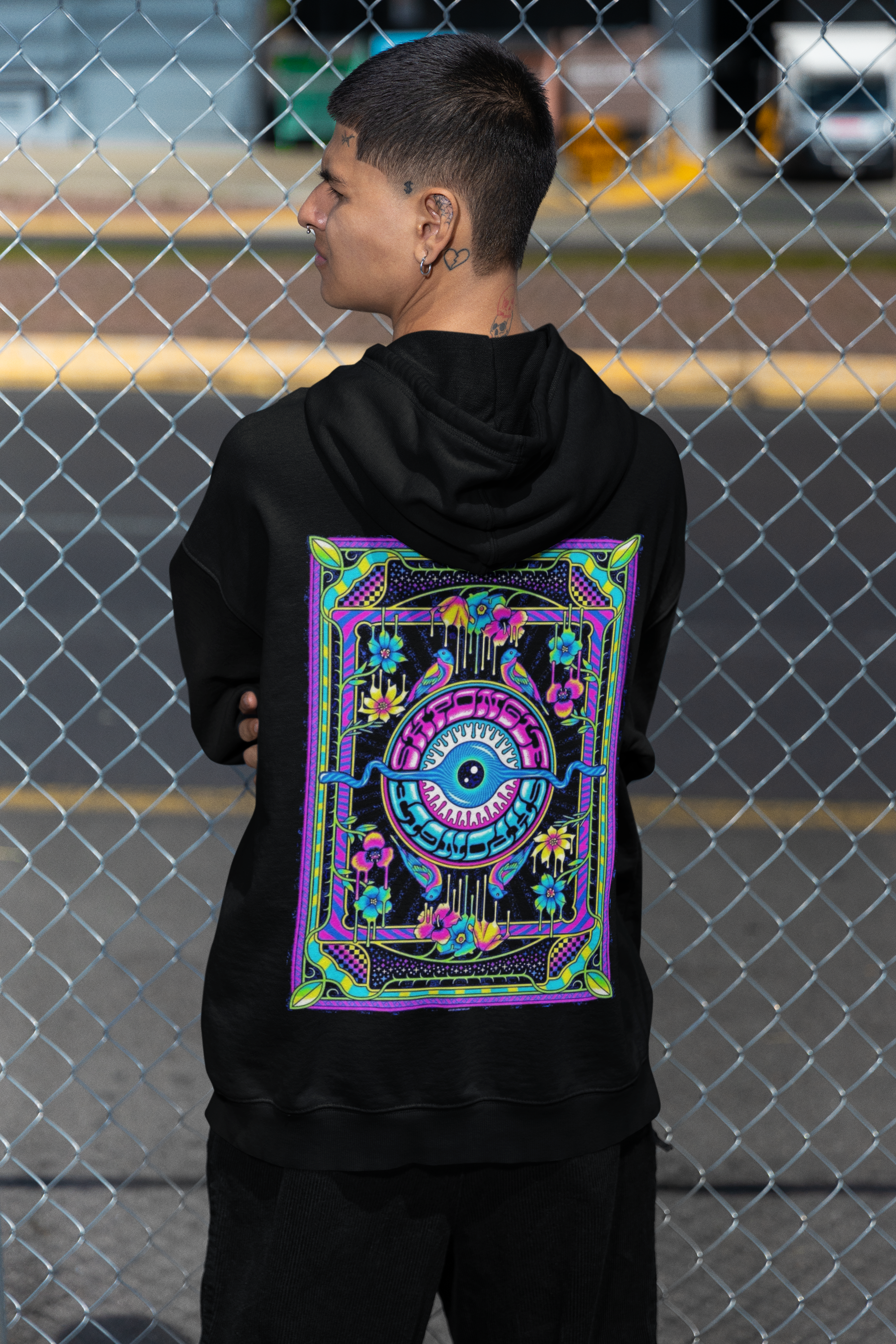 ACID EYE OVERSIZED HOODIE RAVEMANTHRA
