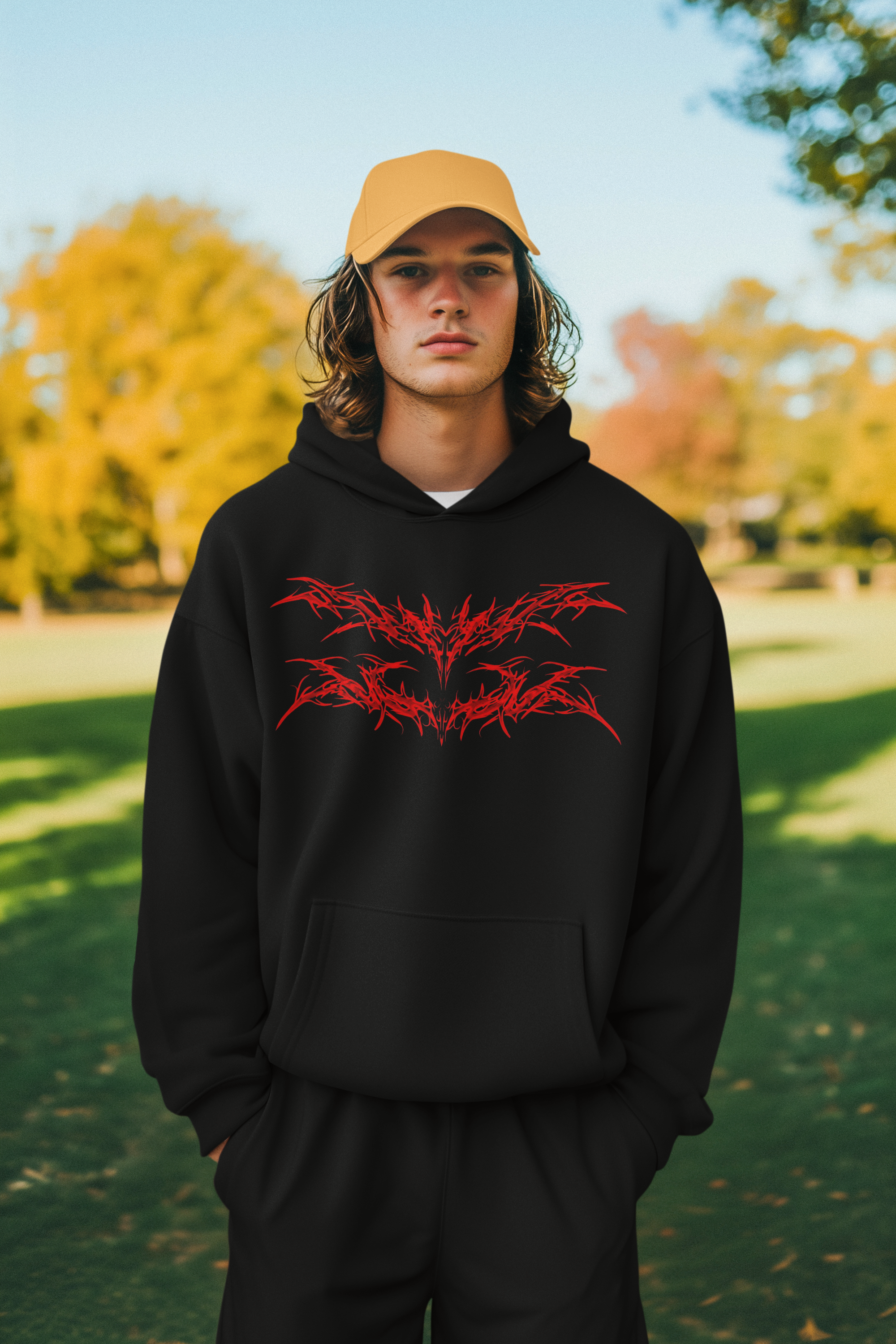 RED CORE PREMIUM HOODIE RAVEMANTHRA